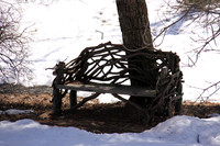 Olana bench in winter